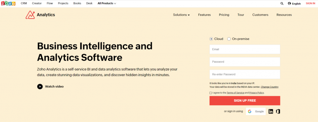 Zoho Analytics BI Tool